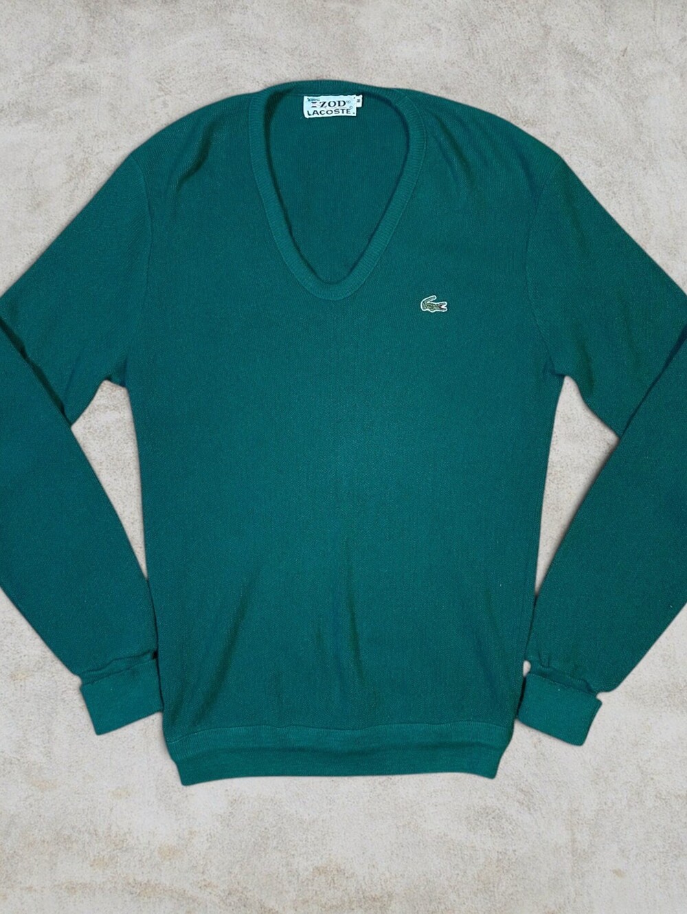 Vintage Lacoste USA Made Knit Green Orlon Sweater Sz M